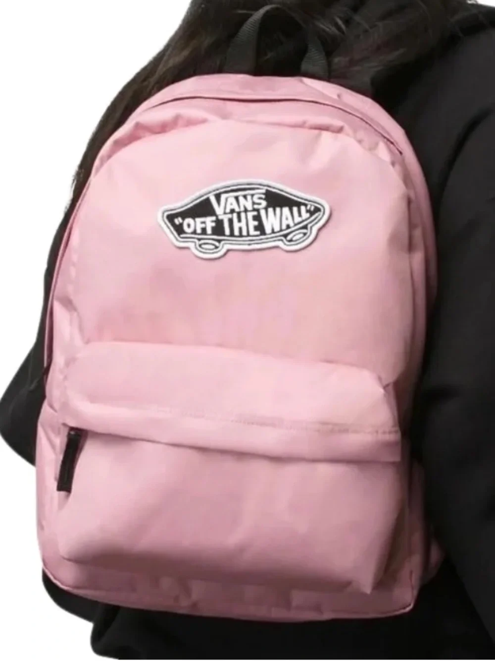 Vans Pink Backpack with Black Logo Patch
